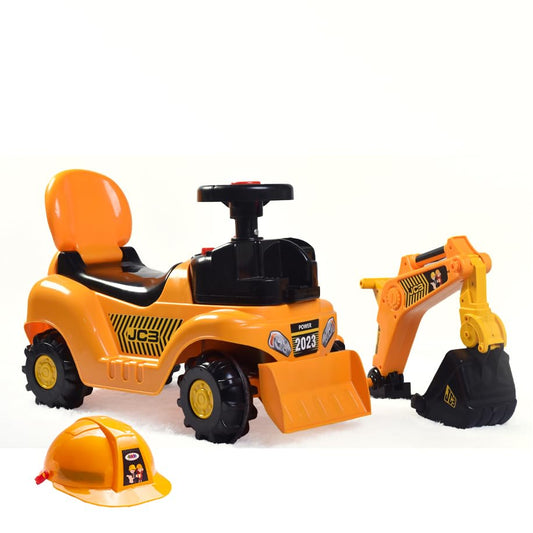 Kids Ride-On JCB Excavator Crane Car With Arm, Digging Bucket, Front Loader Movement, Sound And Music Toy