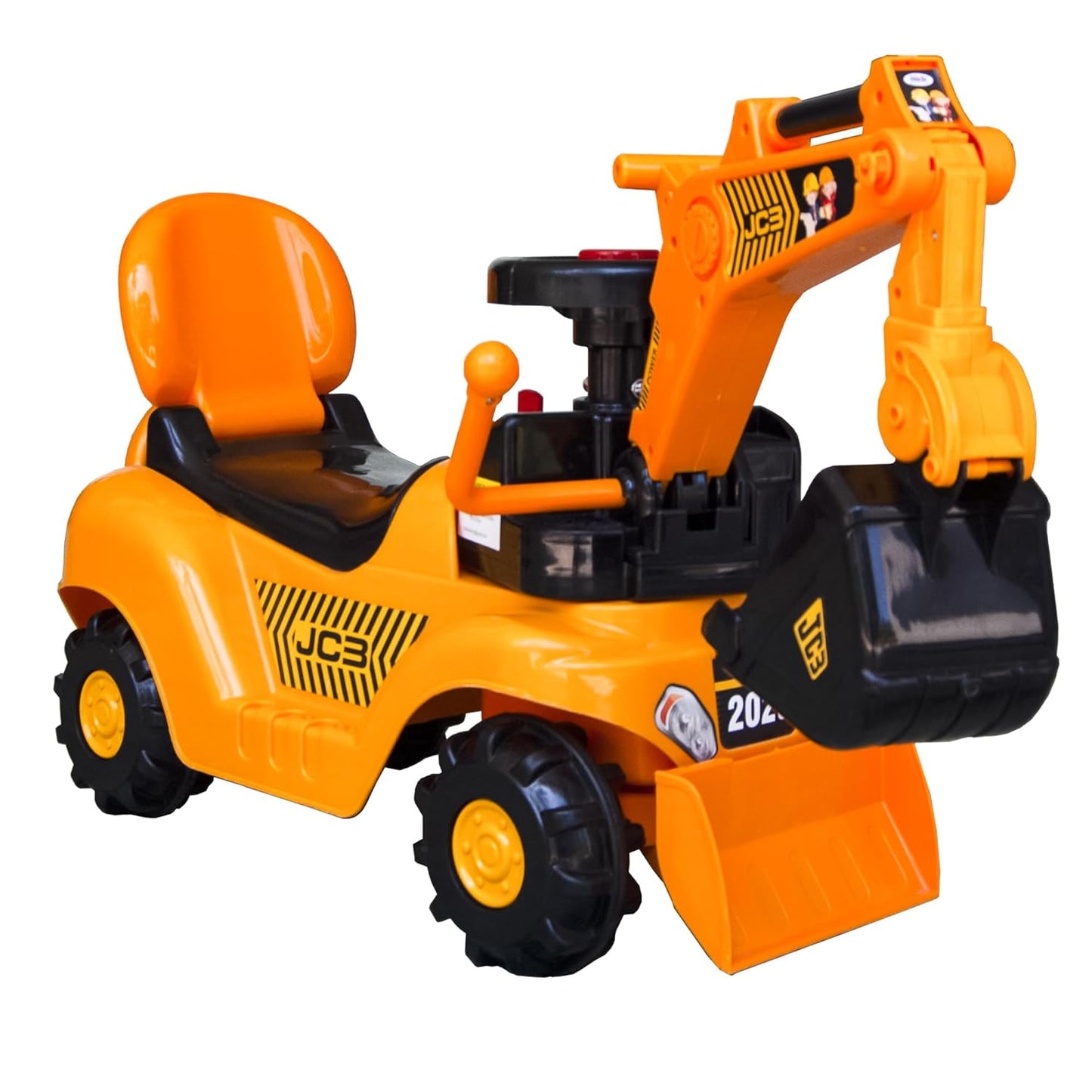 Kids Ride-On JCB Excavator Crane Car With Arm, Digging Bucket, Front Loader Movement, Sound And Music Toy