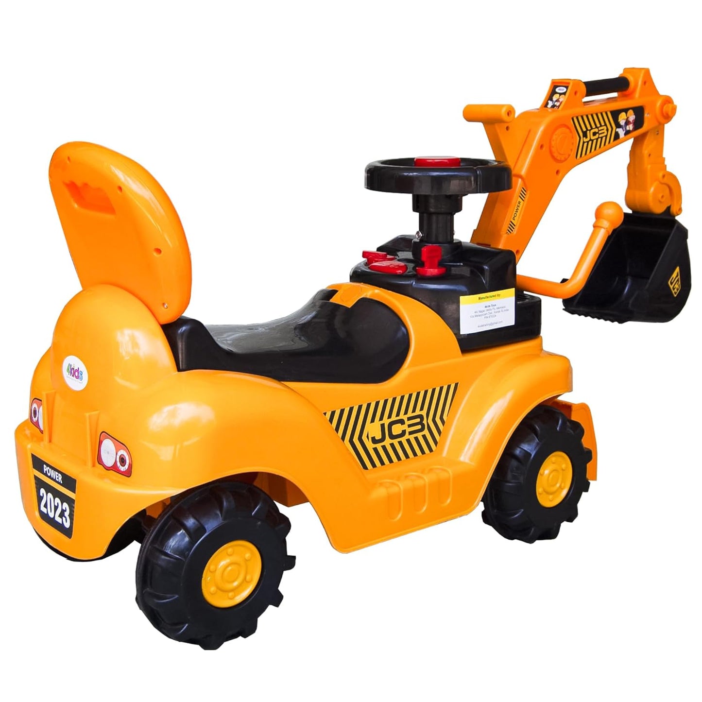 Kids Ride-On JCB Excavator Crane Car With Arm, Digging Bucket, Front Loader Movement, Sound And Music Toy